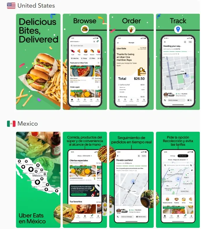 Uber Eats localization for Mexico ans US
